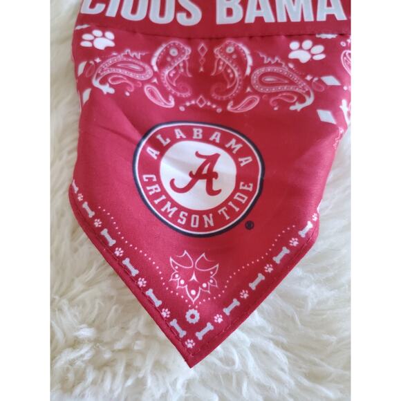NEW ALABAMA CRIMSON TIDE DOG CAT TIE BANDANA FUROCIOUS FAN REVERSIBLE MEDIUM - Picture 4 of 7